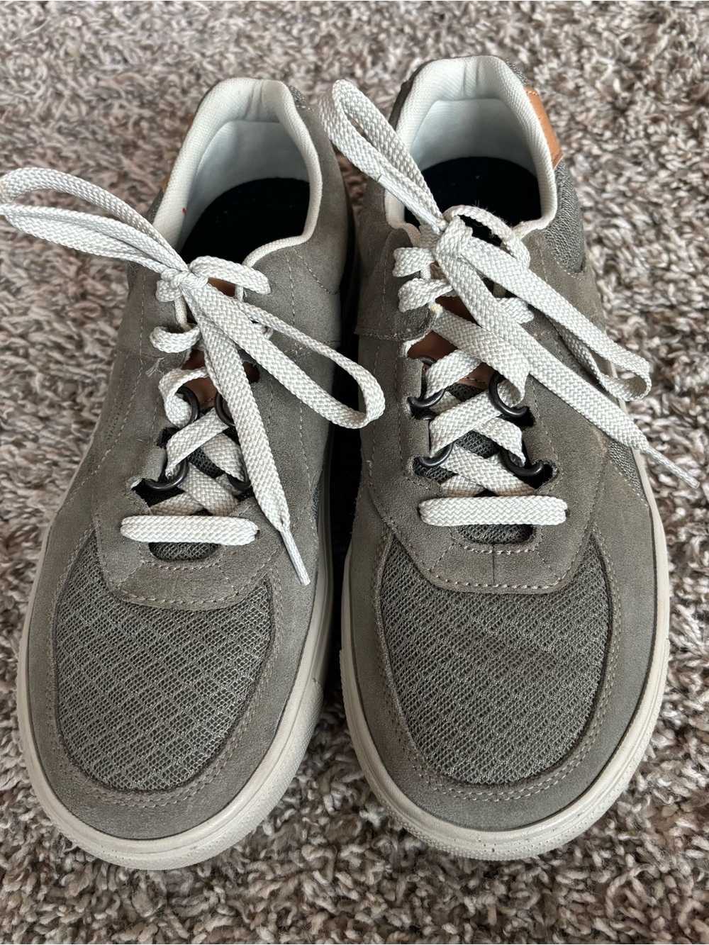 SAS womrn Olive Gray Suede & Mesh Lace-Up Sneakers x high street laced
 Sneakers